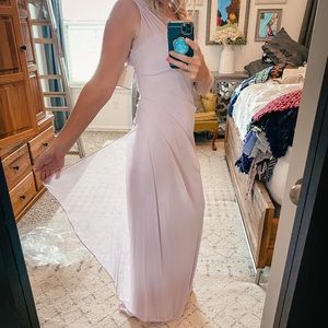 Lilac purple one shoulder formal gown